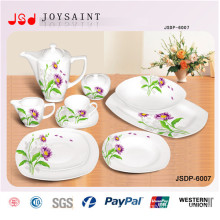 47PCS cuadrados de la porcelana de la forma Cena Set